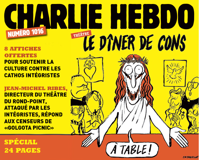 Couverture du n° 1016 de Charlie Hebdo : Le dîner de cons