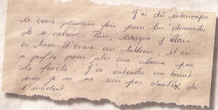 Extrait du journal de bord de Nathalie Filippi en date du 4 avril 2013, 8h à 9h. Photo Nice-Matin