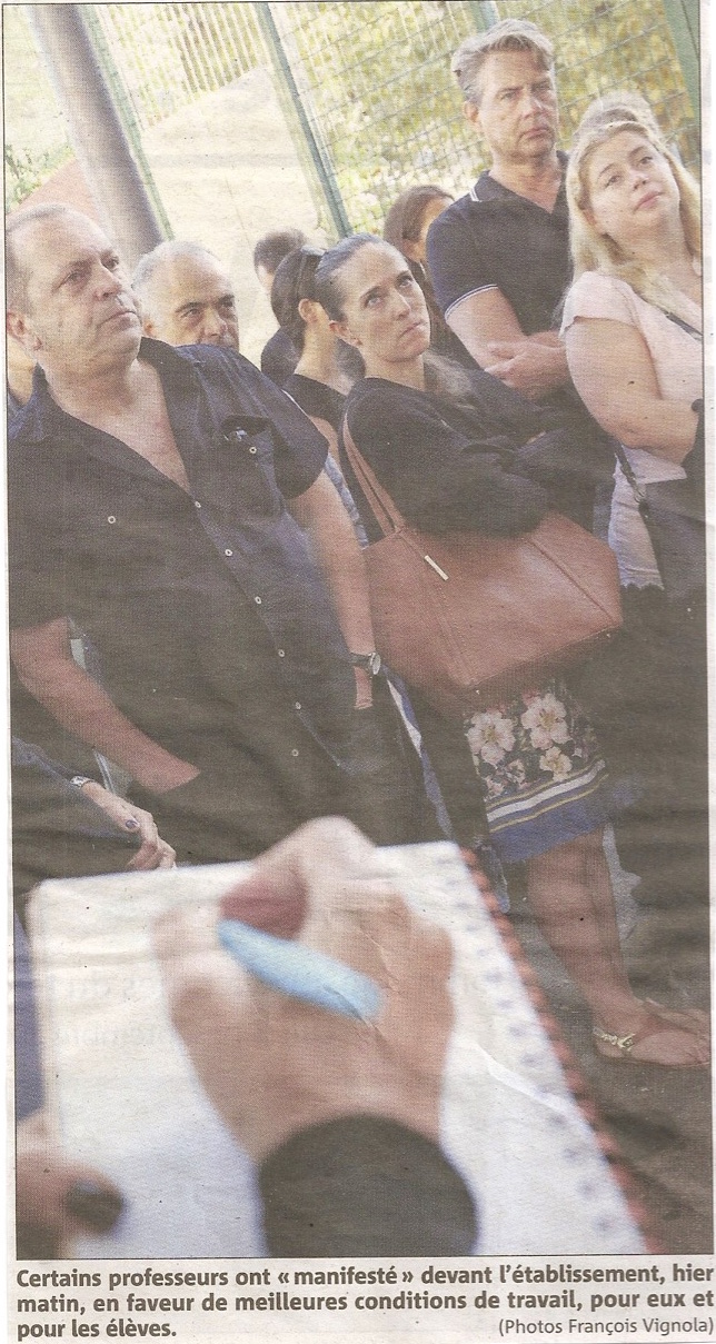Débrayage des professeurs du Lycée du Parc Impérial de Nice le 19/09/2016